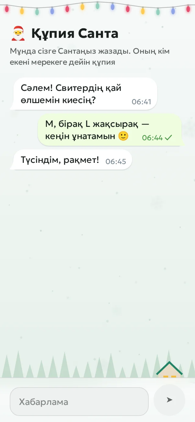 Анонимді чат: Сантаның сұрағы және алушының жауабы